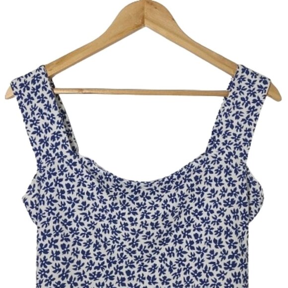 NWOT Reformation Rika Blue Floral Bombay Knit Top Women's Size L - Picture 4 of 14